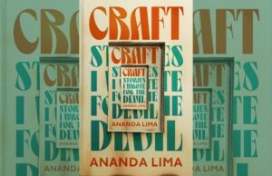 Image is the book cover for CRAFT: STORIES I WROTE FOR THE DEVIL by Ananda Lima; title card for the new interview with Stephanie Trott.